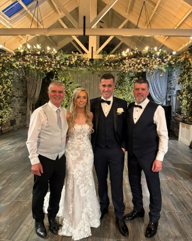Lads doing a different job yesterday celebrating Michael daughters Cassie’s wedding , congratulations  to Cassie & Barry , proud dad and uncle.